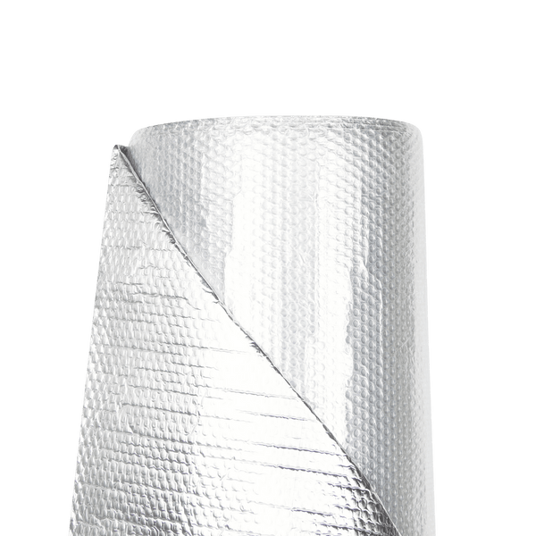 Izolācijas plēve rullī 150cm x 50m x 2,7mm (metalizēts PET + burbuļplēve)