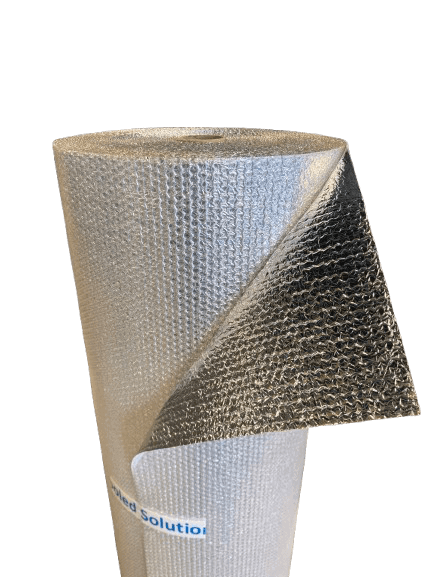 Izolācijas plēve rullī 150cm x 50m x 4mm (alumīnijs + burbuļplēve)